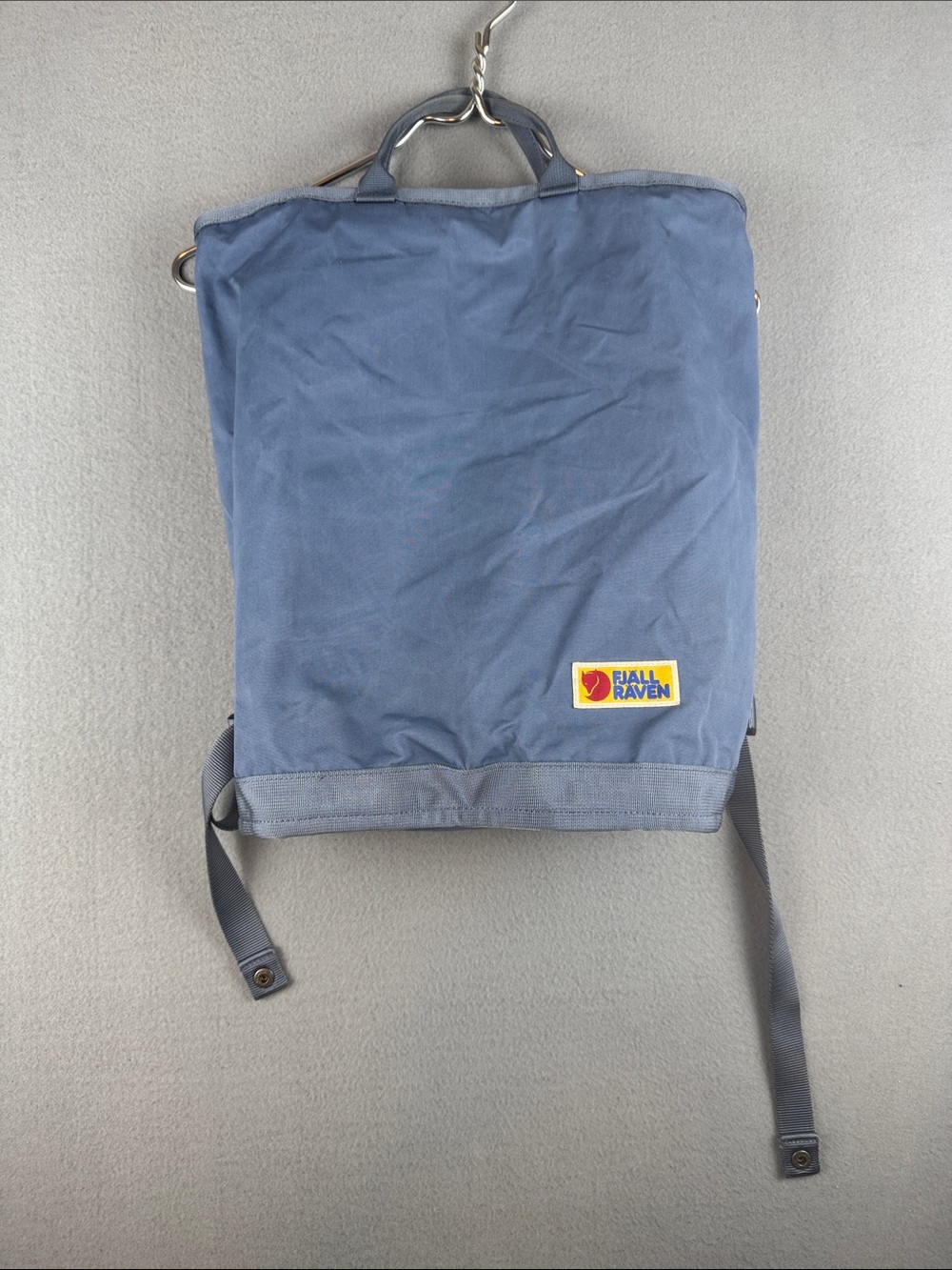 Fjallraven Dusty Blue Canvas Totepack with Logo Patch